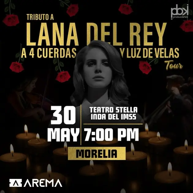 Tributo a “LANA DEL REY” a 4 cuerdas y luz de velas en Morelia 